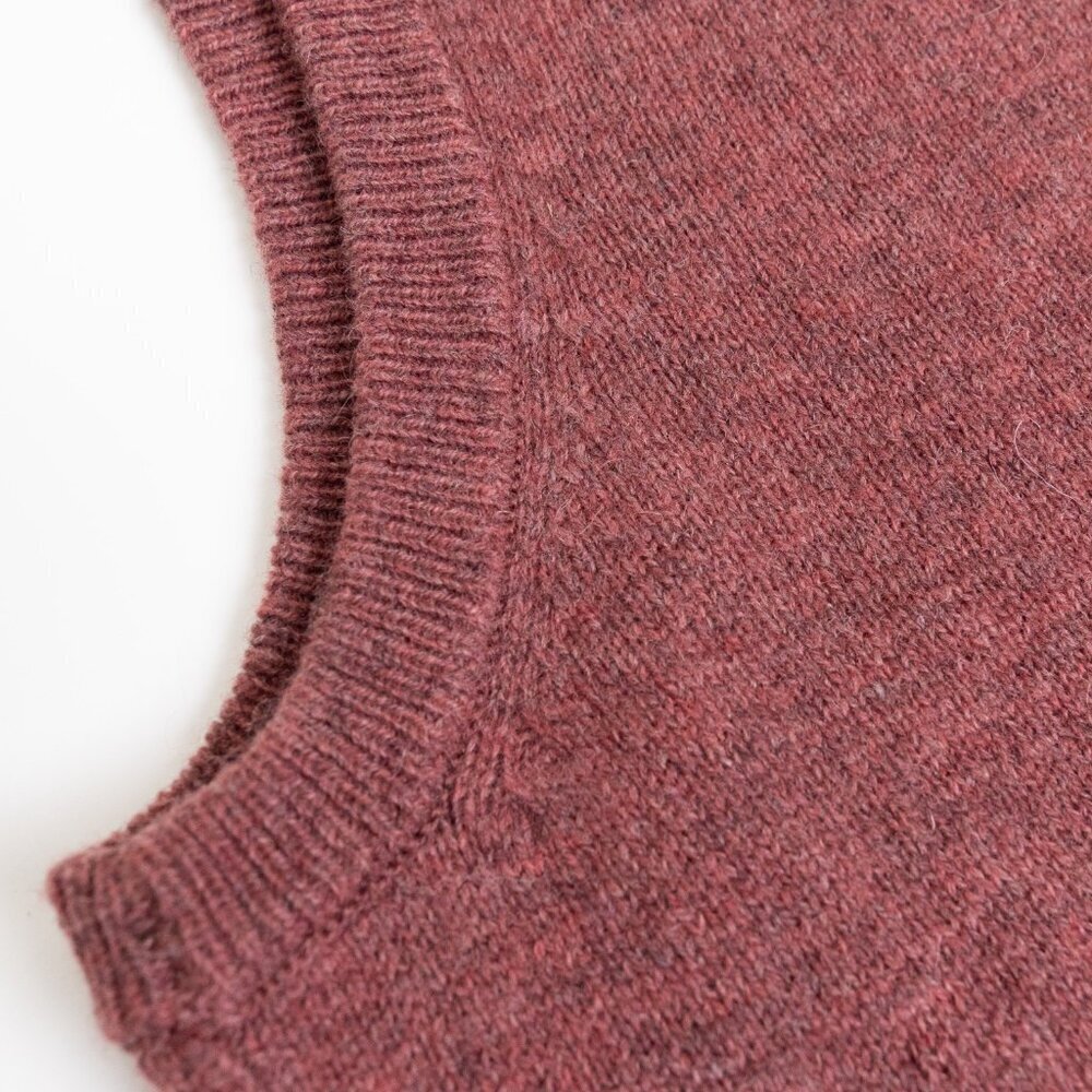 Woolovers Sweater Vest 100% Wool Toffee Brown V Neck Mens Large Unisex - Picture 12 of 14